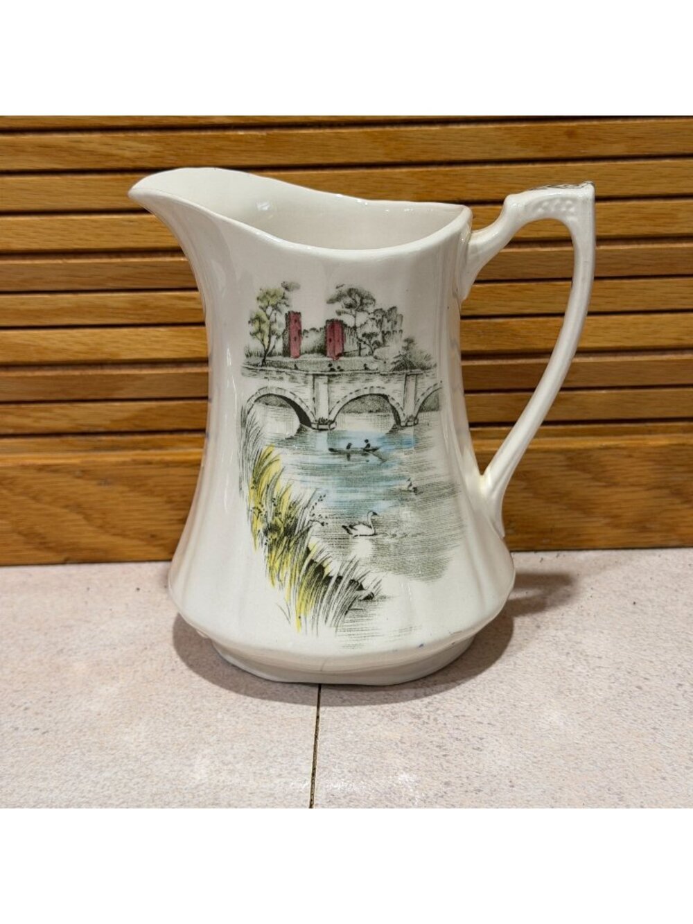 Vintage Alfred Meakin English Bridges Wyn Bridge Staffordshire UK Creamer 5.5"